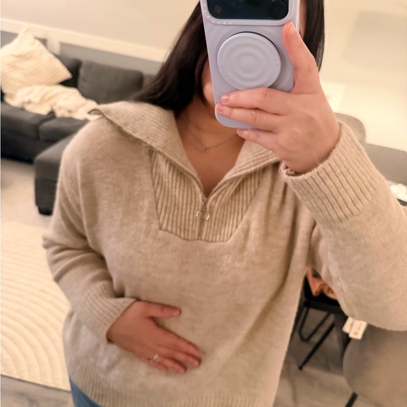 Zara Cream Cowl Neck Sweater - Picture 2 of 3